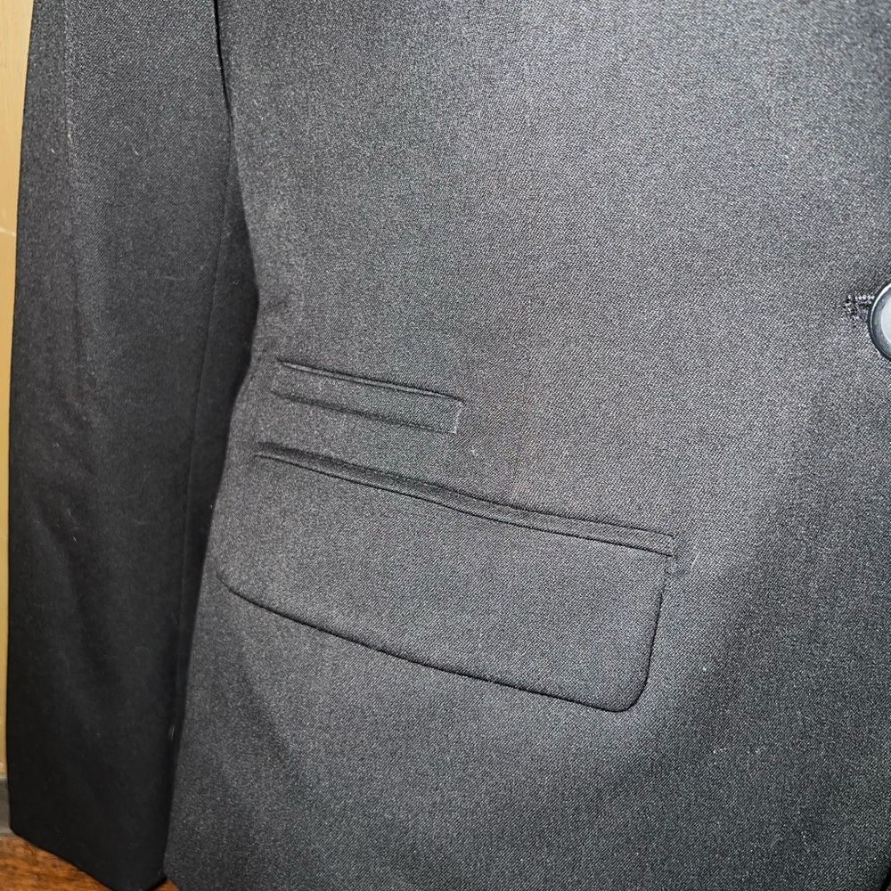 Merona Black Chic Front Button Long Sleeve Jacket Casual Office Blazer Size 6 - Picture 5 of 10